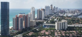 Aerial photo of Sunny Isles Beach along Collins Avenue.