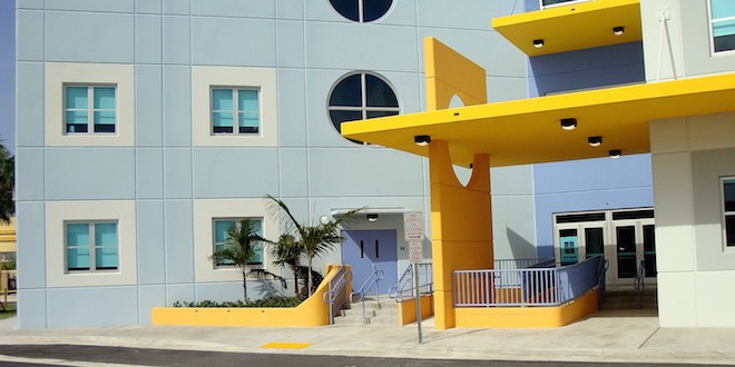 Entrance to Norman S. Edelcup k-8 School.
