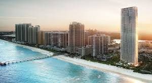 An aerial photo of the view of the City of Sunny Isles.