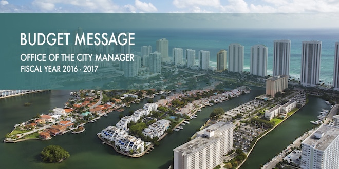 Aerial Photo of Sunny Isles Beach with Budget Message Text overlayed on top.