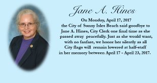 Graphic in memoriam of Jane A. Hines.