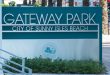 Entrance sign to the City's newest park, Gateway Park.