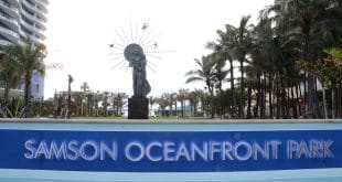 New signage in front of Samson Oceanfront Park
