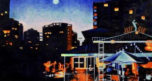 2017 Jazz Fest Winning Painting - Image of Newport Pier at Night