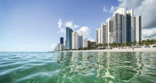 View of Sunny Isles Beach from the water