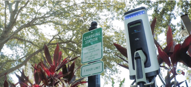 Electric car charging station 