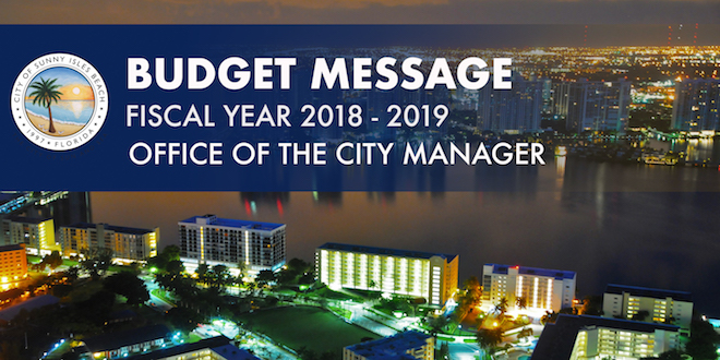 Budget Message Fiscal Year 2018-2019. Office of the City Manager
