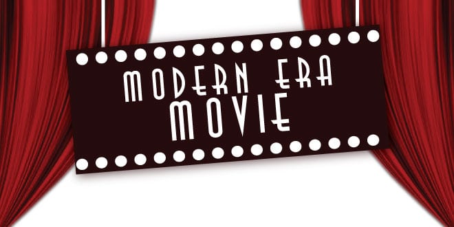 Modern Era Movie curtains and sign