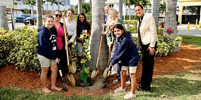 City Officials along with NSE SIB K-8 plant a tree for Arbor Day