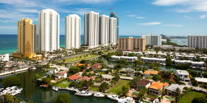 Aerial view of Sunny Isles Beach