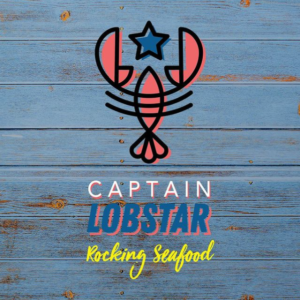 Captain Lobstar Kicking Seafood logo