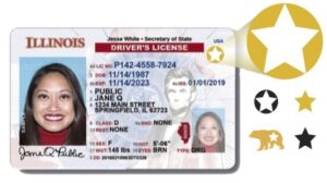Driver's License showing Real ID with a star in the upper right-hand corner