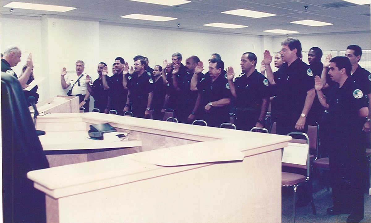 First SIB Police Officers being sworn-in.
