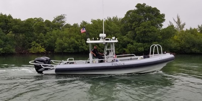 Marine patrol boat on the water