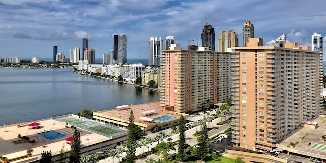 Winston Towers Buildings and Intracoastal Waterway