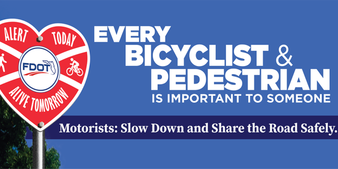 Every Bicyclist and Pedestrian is important to someone. Motorists slow down and share the road.