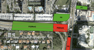 Map showing parking lot closure