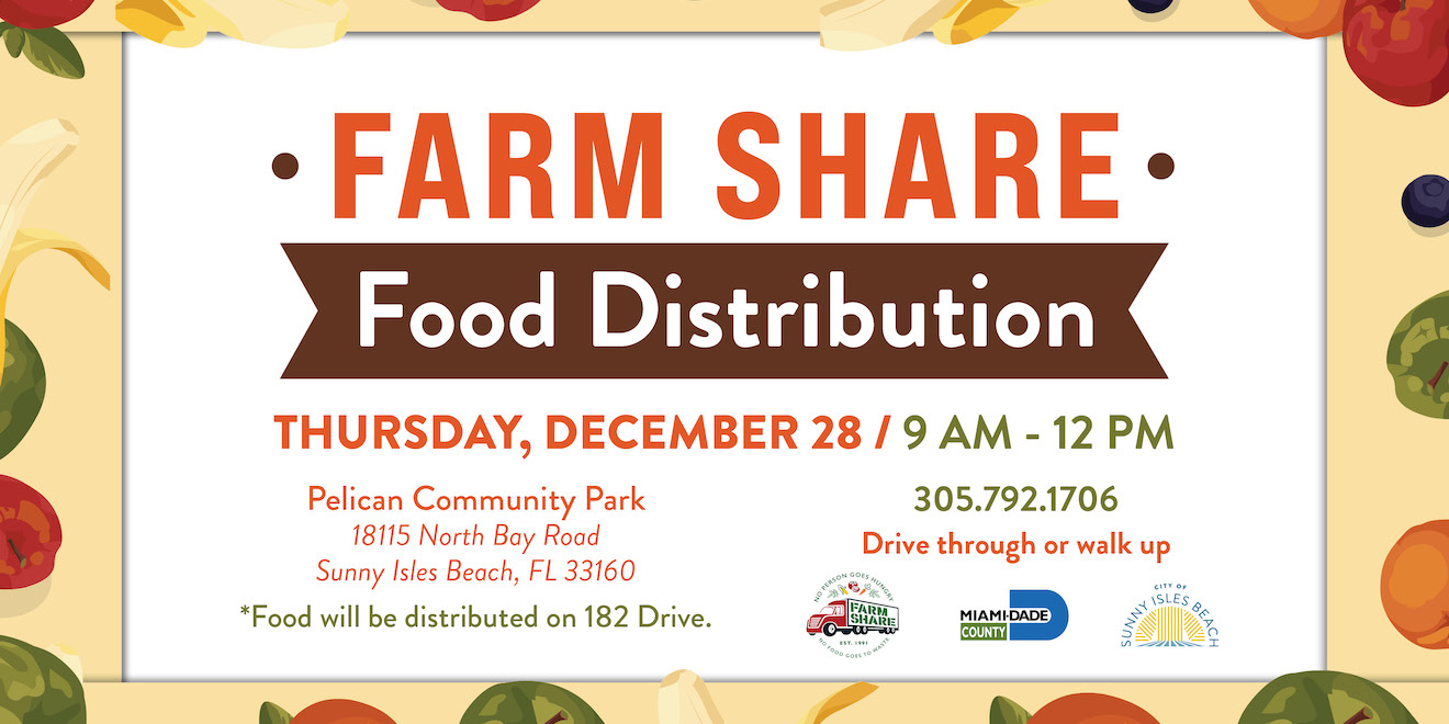 Farm Share Food Distribution December 28 from 9 am to 12 pm at pelican community park.