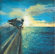 Artwork of pier with seagull